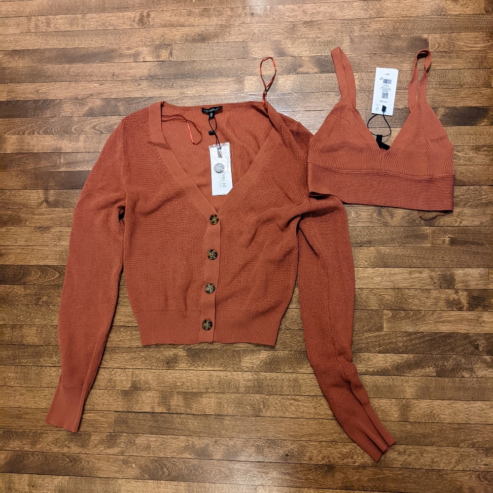 Cardigan and bralette set